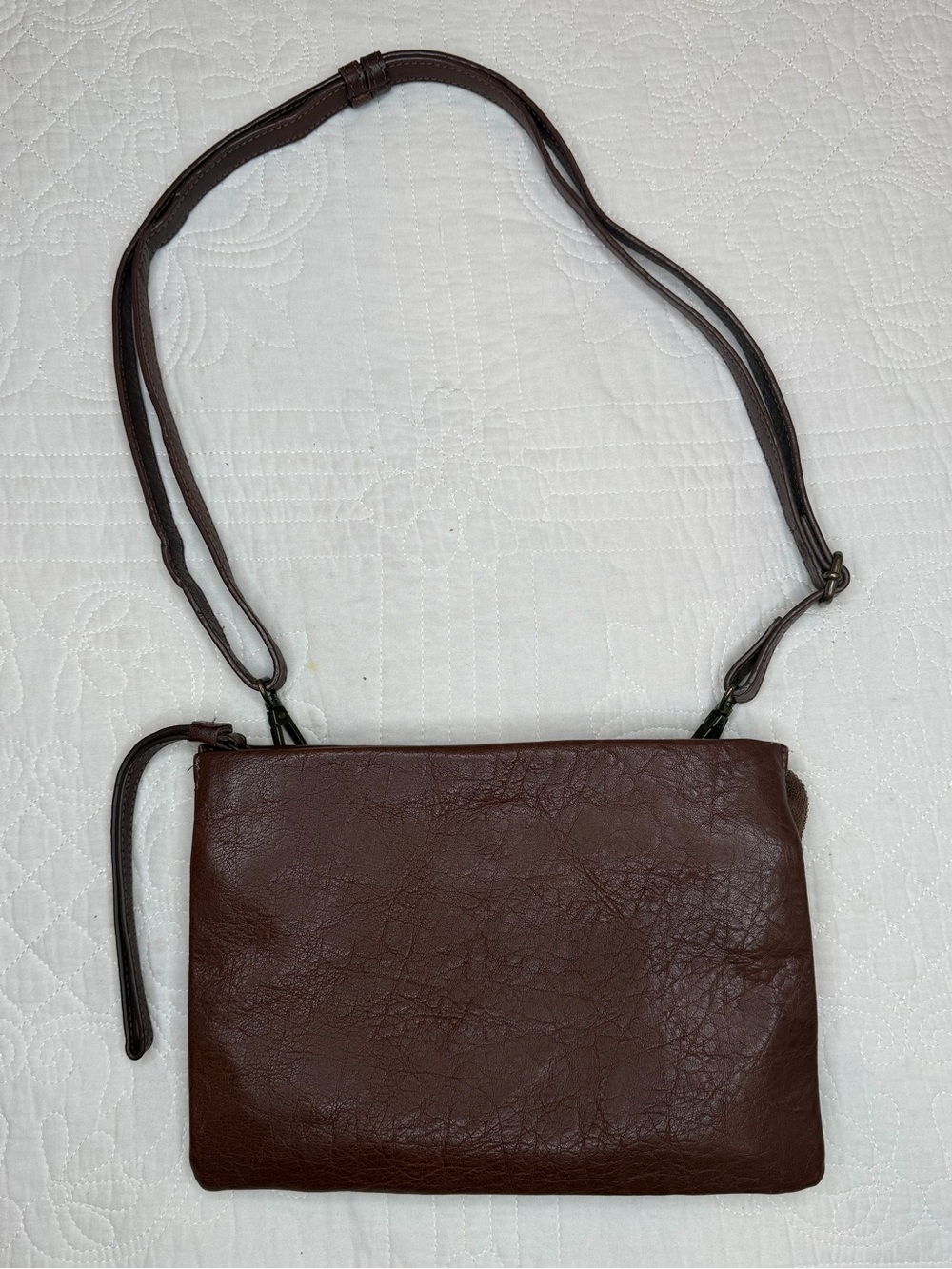 Lucky Brand Leather Small Women's Crossbody Purse Bag Brown Adjustable